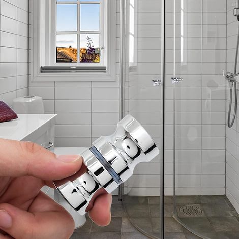 2 paires de poignées de porte de douche en acier inoxydable, poignées de porte de douche coulissantes, poignées de porte de douche en verre pour salle de bain, cuisine, bureau, hôtel (30 60 mm) (1/4)