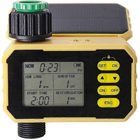 Contrôleur d'irrigation solaire intelligent pour robinet extérieur de jardin, vanne d'eau pour arrosage automatique C (1/5)