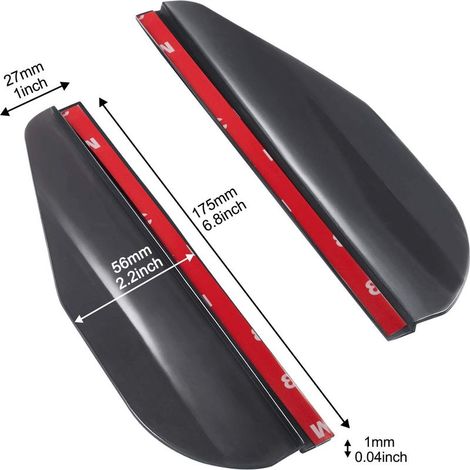 2 Stück universelle Carbonfaser-Regen- und Rauchschutz-Rückspiegelabdeckung für Autos (Schwarz) (1/4)