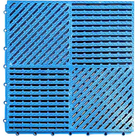 Tapis de drainage de piscine, tapis en caoutchouc imperméable et antidérapant adapté aux piscines, salles de douche, garages, zones pour animaux de compagnie, bleu clair, 3030cm (1/5)