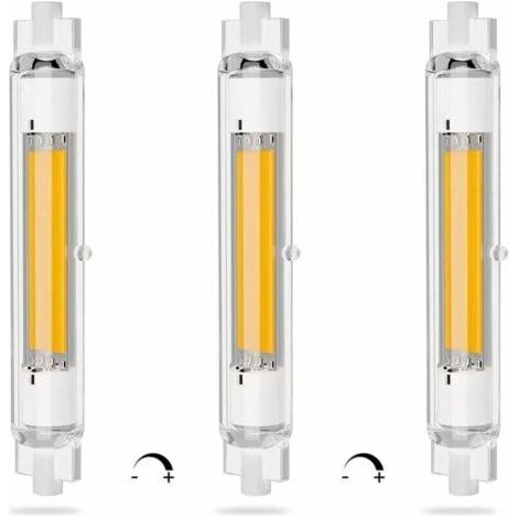 R7S LED 118mm Dimmable 20W Économie Énergie COB Ampoule LED R7S Équivalent à J118mm 200W Halogène Lampe, Blanc Chaud 3000K, Pas Scintillement, 2000LM, Éclairage à Faisceau 360°, CRI 90Ra, Lot de 3 [Cl (1/4)