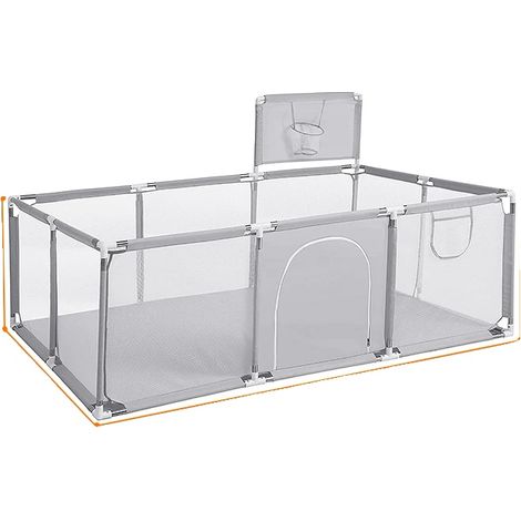 Parc, Design Portable, Sûr pour les Enfants, Rectangle gris (1/2)