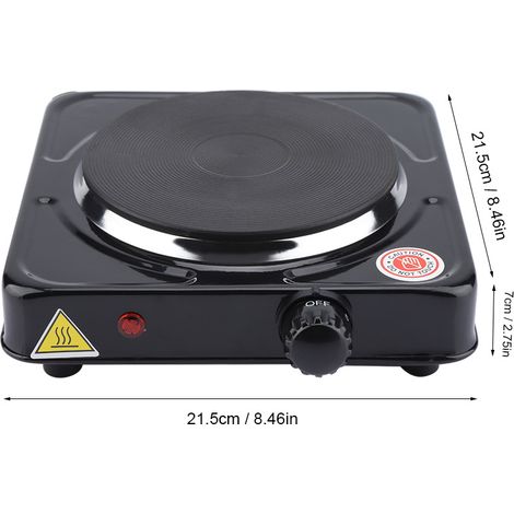 Plancha eléctrica multifuncional de 1000 W, acero laminado en frío, 21,5 cm, color negro. (1/5)