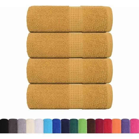 Serviettes d'invité 4 pcs doré 30x50 cm 360 g/m² 100% coton CFW955423 (1/5)