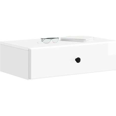 Maison Exclusive - Tavolino da Parete Laterale Bianco Lucido 59 x 34,5 x 17 cm