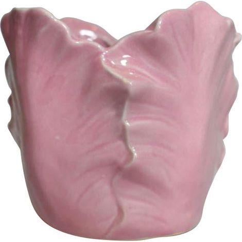 Vaso in ceramica rosa pastello con adesivi antiscivolo (1/3)