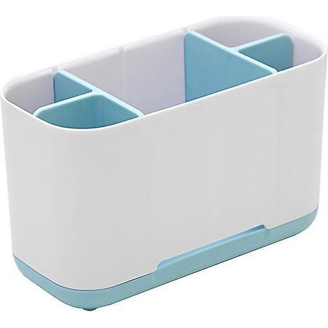 porte-brosse Dents Pour Salle De Bain(bleu)-grand, Porte-brosse Dents Avec Fond Antidrapant, Dtachable Pour Un Nettoyage Facile En Plastique Abs (1/3)