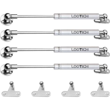 100N Acier Entier Hydraulique Ressort Vérin à Gaz Amortisseurs pour Porte Armoire Meuble de Cuisine Abattant Pneumatique Soutien Soft Close Charnière Fermeture Douce Paquet de 4 (1/5)