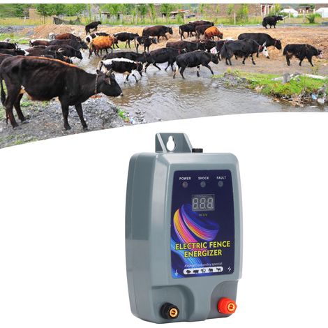 Clôture électronique à impulsions haute tension de 5 km pour mini-ranchs, protection des bovins et ovins, prévention des sangliers, équipement de filet de protection pour l'élevage (unité principale), (1/5)