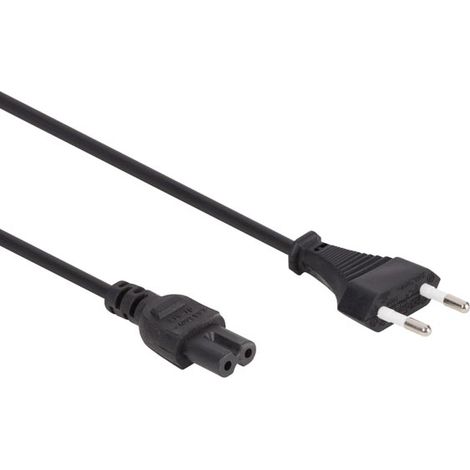 Cable de alimentación negro Cee 7/16 enchufe Euro+ C7 L2 M H03vvh2-f 2g0 75 mm²