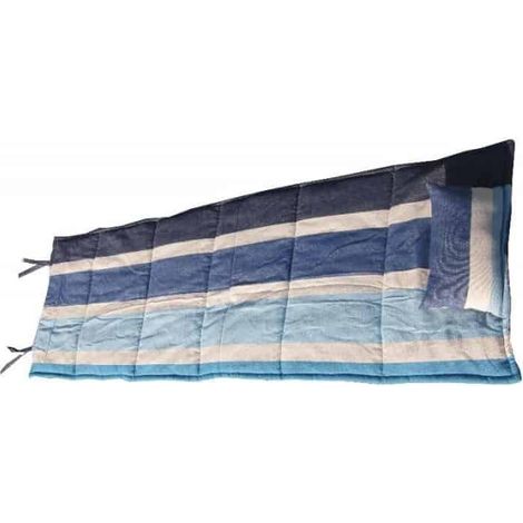 Matelas de plage confort rayé bleu