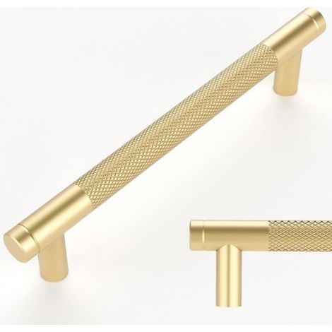 Lot de 10 poignées moletées dorées de 128 mm de centre à centre pour tiroir, commode, placard et penderiedyk-alovez (1/4)