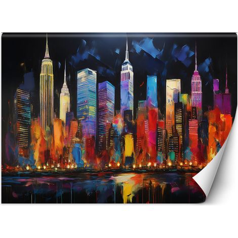 Fototapete New York Stadt Architektur Bunt 100x70 cm