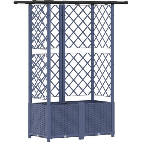 Fioriera da giardino Letto Rialzato con Griglia e Tetto Grigio 124 x 40 x 136 cm PP (1/5)