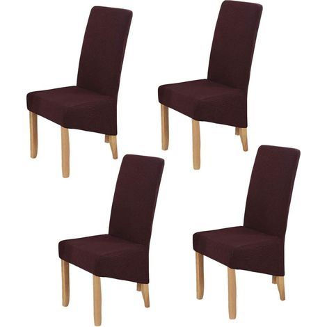 Set of 4 modern removable high-back stretch dining chair covers, washable, for banquet, kitchen, party, wedding, dining room decoration (corn cafe, coffee) (1/5)