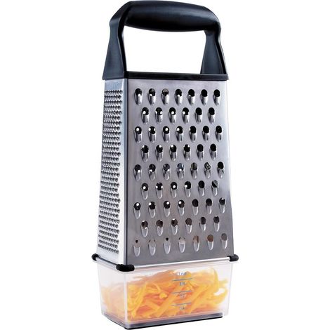 1 Râpe Box Acier Inoxydable, Surfaces Grossière Et Fine, Fond Antidérapant, Pour Cuisine (1/3)