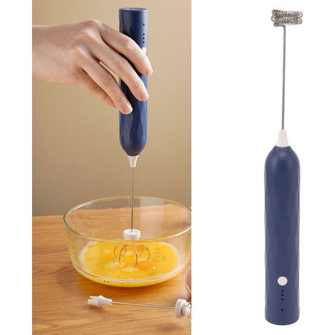 Batteur à œufs électrique, petit mixeur créatif pour la maison, mousseur à lait/café sans fil multifonctionnel (bleu) (1/5)