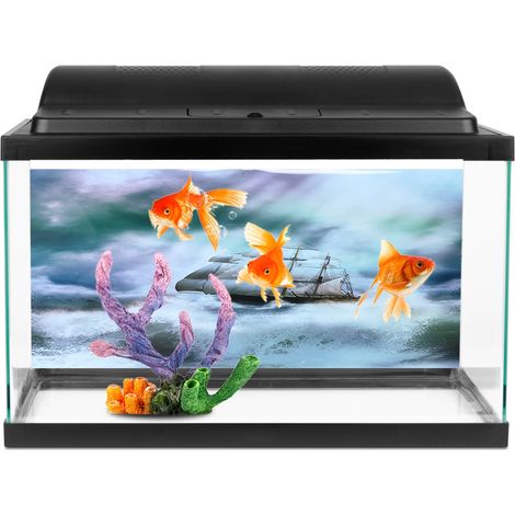 Poster décoratif de fond, peinture, autocollant en PVC, image de paysage pour aquarium, 61 x 30 cm (1/5)