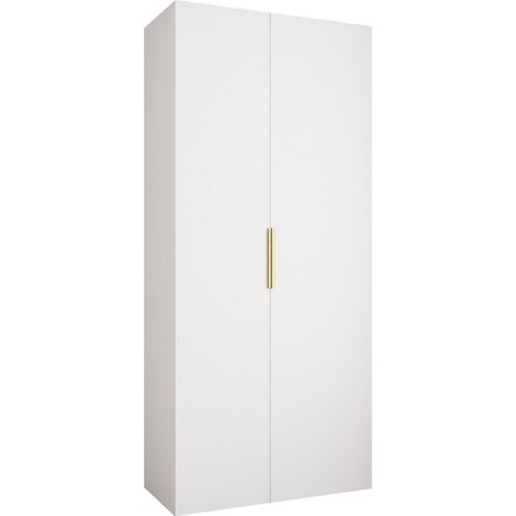 Armario Hartford 572, Blanco, 246x110x52cm, Puertas de armario: Con bisagras, Número de estantes: 6