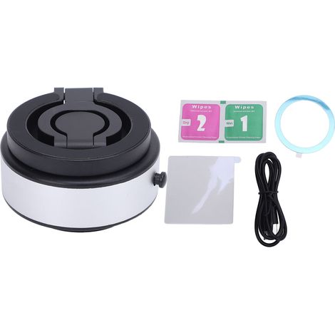 Support magnétique pour téléphone, fixation électrique magnétique pour voiture, rotation à 360°, adsorption par le vide, pliable en 3 sections, pour bureau, argent. (1/5)