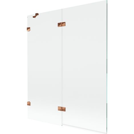 Mexen Lunar Duschabtrennung 2-flügelig links 140 x 150 cm, transparent, Roségold - 897-140-100-60-00-L (1/5)