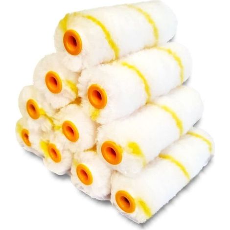 10 Mini Rouleaux Polyamide Jaune 11cm (1/4)