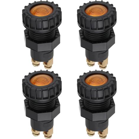 Lot de 4 Voyants de Contrôle de Voiture Voyant D'avertissement de Charge D'allumage 12 V 24 V pour Tracteurs Moissonneuses Modifications Personnalisées de Véhicules 46 X 24 X 15 Mm Jaune (1/5)