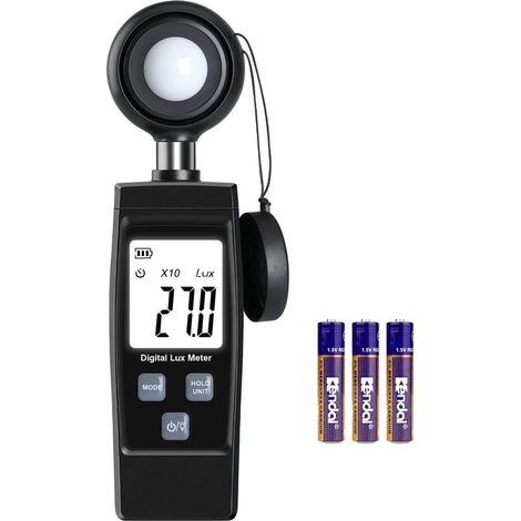Medidor de lux digital, fuente de luz práctica para plantas, rango completo con ondas de hasta 200.000 lux, medidor de lux con valores máximos/mínimos, pantalla LCD (1/5)