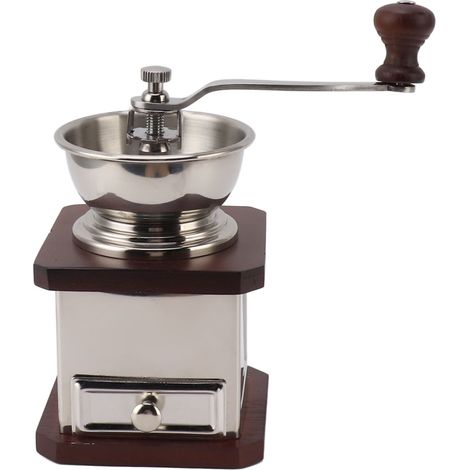 Moulin à café manuel en bois, portable et durable pour maison, camping, bureau - Broyeur à grains précis (1/5)