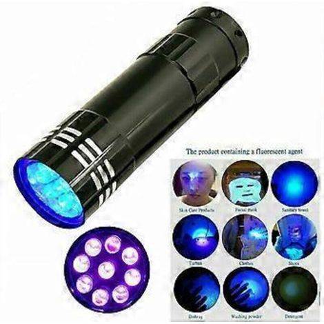 Lampe torche UV multifonctionnelle, lampe torche UV portable, lampe détecteur de billets UV (1/4)