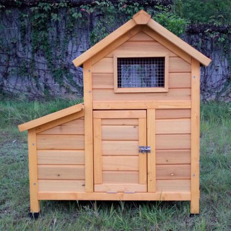 Animal Valley – Poulailler en bois pour 1 à 2 poules – Toit shingle noir – Panneaux épais 12mm – Dimensions 80x50x88cm – Confort et durabilité