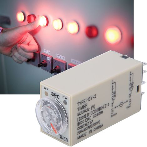 Zeitrelais H3Y-2, 8-polig, einstellbar, hohe Genauigkeit, für Haushaltsgeräte, 0–10 s, 24 V DC (1/5)