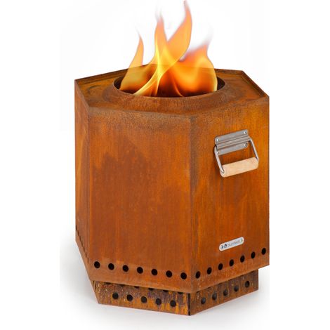 Blumfeldt Mojanda - Braciere, senza fumo, robusto, attizzatoio, copertura antipioggia