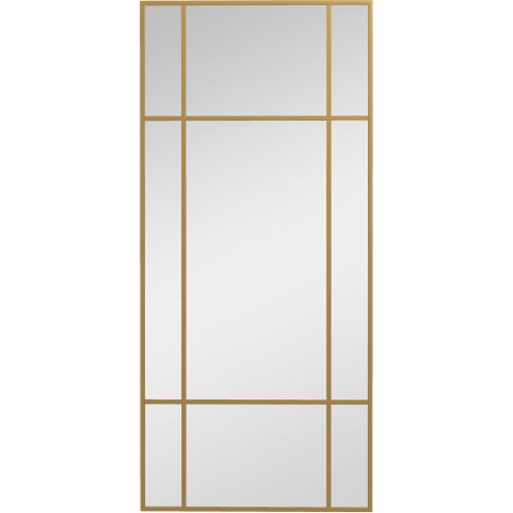 Miroir décoration murale rectangulaire 110x50 cm, cadre métallique, adapté pour chambre et salle de bain, design moderne pour maison et appartement