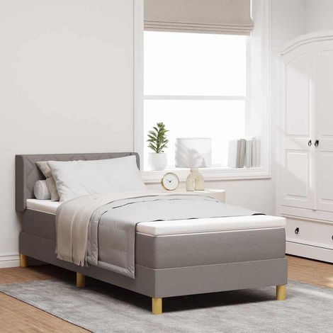 Teenpull – Boxspringbett mit Kopfteil Taupe 200 x 100 cm Stoff (1/5)