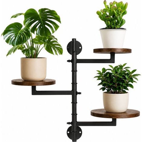 Support mural pour plantes à 3 niveaux – Étagère murale décorative en bois pour plantes – Idéal pour le salon (1/5)