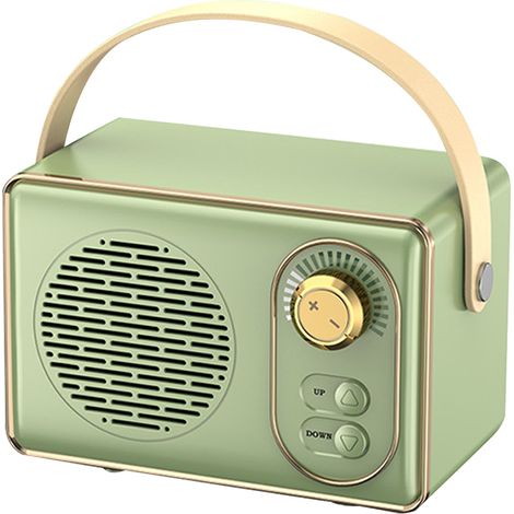 Enceintes stéréo rétro sans fil, enceintes Bluetooth portables vintage avec un son puissant (1/5)