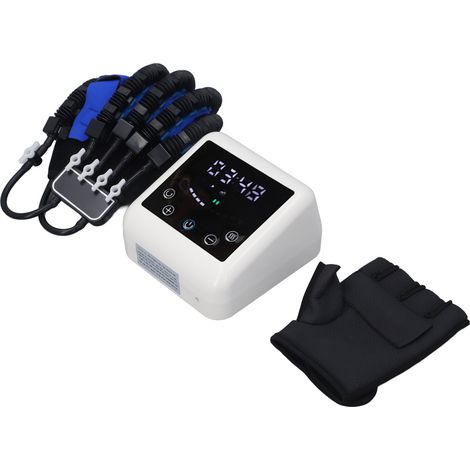 Gant droite rééducation main après AVC appareil entraînement fonction rechargeable 9 niveaux réglage force avec miroir (1/5)