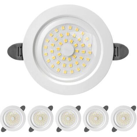 Spot LED Encastrable, IP44 Spot led Interieur, Spot Encastré Extra Plat 28mm, 9W 900lumen Equivalent 90W Incandescence, Blanc Chaud 3000K, pour Salle de Bain, Salon, Cuisine, Lot de 6 (1/4)