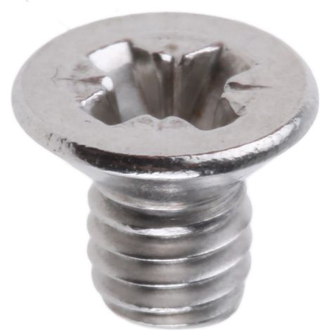 Vis à métaux RS PRO M4 à tête Fraisée Pozidriv en Acier Inoxydable, 6mm ( Prix pour Sachet de 100 )