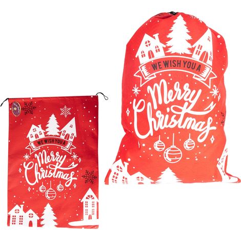 48cm x 68cm Merry Christmas Sack Red Felt Material (1/5)
