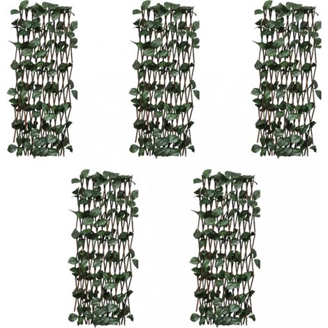 Weidenzaun-Rankgitter 5 Stk. mit künstlichen Blättern 180x30 cm vidaXL (1/5)