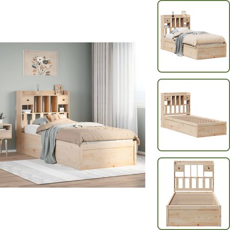 Cadre de lit sans matelas 75x190 cm bois de pin massif - Cadre De Lit - Cadres De Lit - Lit - Cadre De Lit En Bois (1/5)