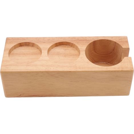 Support de tamper pour filtre à café en hêtre écologique, station de tassage pour bar à domicile et café, couleur bois