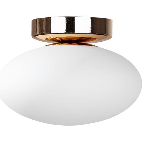 Plafonnier ovale verre blanc-or OMI Zuma Line 1xG9 18cm (1/2)