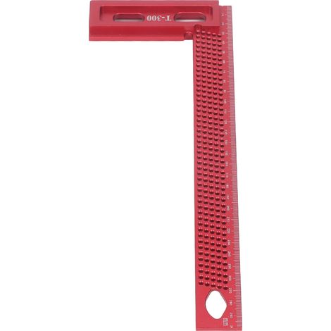 Équerre de charpentier aluminium léger, règle à angle droit avec trous, équerre de menuisier rouge, outil de mesure précis (1/5)