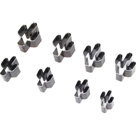 Ensemble de 8 matrices de perforation et de découpe irrégulières pour cuir et outils de perforation et de découpe creux en acier à haute teneur en carbone, adaptés aux sacs banane et aux portefeuilles (1/5)