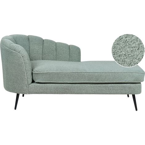 Left-Hand Chaise Lounge ALLIER Boucle Green