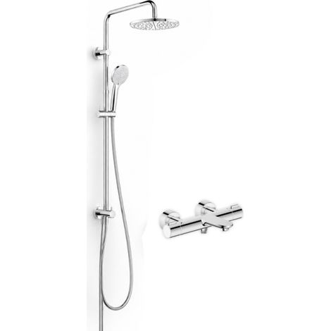 Pack grifo monomando bañera-ducha termostático DURAVIT Wave + columna DURAVIT Shower system Reno