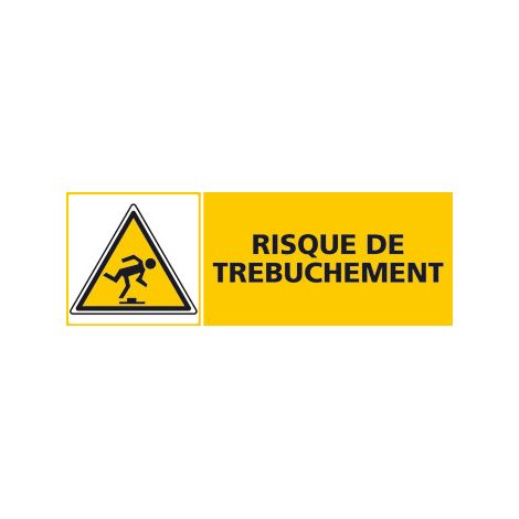 Panneau RISQUE DEETREBUCHEMENT (C0465) - Adhésif - 210 x 75 mm